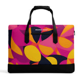 Munich Faux Leather Travel Bag - Bold Geometric Print Airline Series - Personal Item - Carry On Tote - Retro Chic - Blissfully Brand