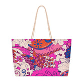 Samera Psychedelic Retro Vibrant Floral Tote Bag, Beach Tote, Day Bag - Blissfully Brand