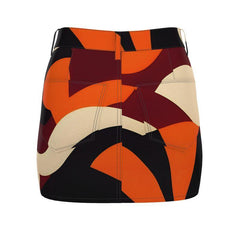 コペンハーゲン ミニ ストレッチ デニム プリント スカート - エアラインシリーズ