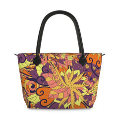 Aki Large Satin Zip Top Handbag Tote