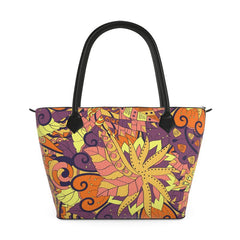 Aki Large Leather Zip Top Handbag Tote