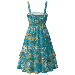 Masu Ruffle Hem Tiered Midi Dress