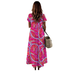 Palai V-neck Long Short Sleeve Summer Dress