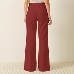 Safrana Series Dark Red Wide Leg Pants