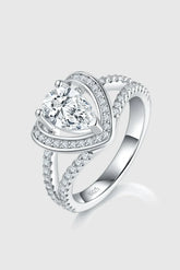 Luminosa Amore 1 Carat Moissanite Heart Ring in 925 Sterling Silver - ChromaB by Blissfully Brand