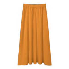 Tangerine High-Waisted A-Line Midi Skirt