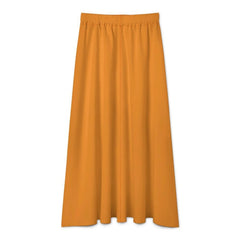 Tangerine High-Waisted A-Line Midi Skirt