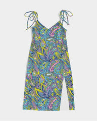 Cenala Tie Strap Split Midi Dress