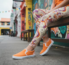 Amai Tango Orange Rubber Slip On Canvas Shoes