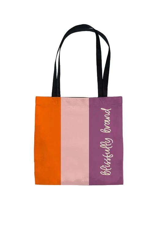 Amai Color Block Large Canvas Tote Bag - Blissfully Brand