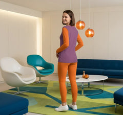 Amai Color Block V-neck Long Sleeve Tee