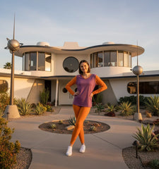 Amai Color Block V-neck Long Sleeve Tee