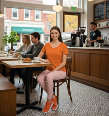 Amai Tango Orange V-neck Tee