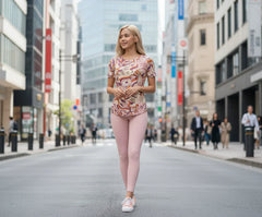 Amai Pink LYCRA® Mid-Rise Leggings