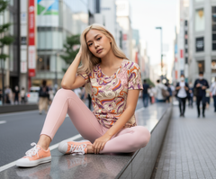 Amai Pink LYCRA® Mid-Rise Leggings