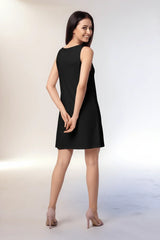 アマイ Vネック ノースリーブ リバーシブル ドレス