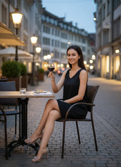 アマイ Vネック ノースリーブ リバーシブル ドレス