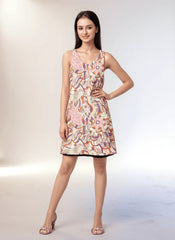 アマイ Vネック ノースリーブ リバーシブル ドレス