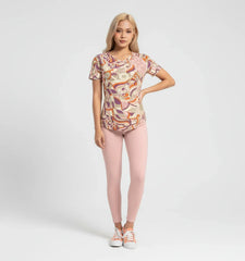 Amai Pink LYCRA® Mid-Rise Leggings