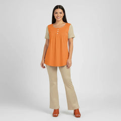 Amai Color Block Scoop Neck Top
