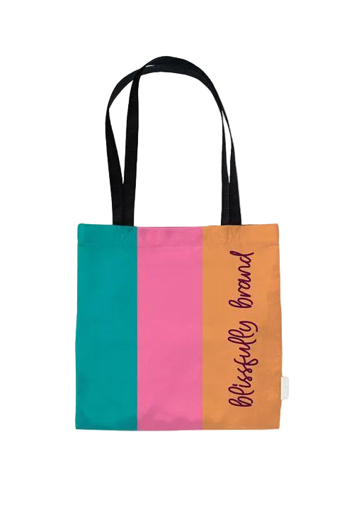Arane Color Block Large Canvas Tote Bag - Blissfully Brand