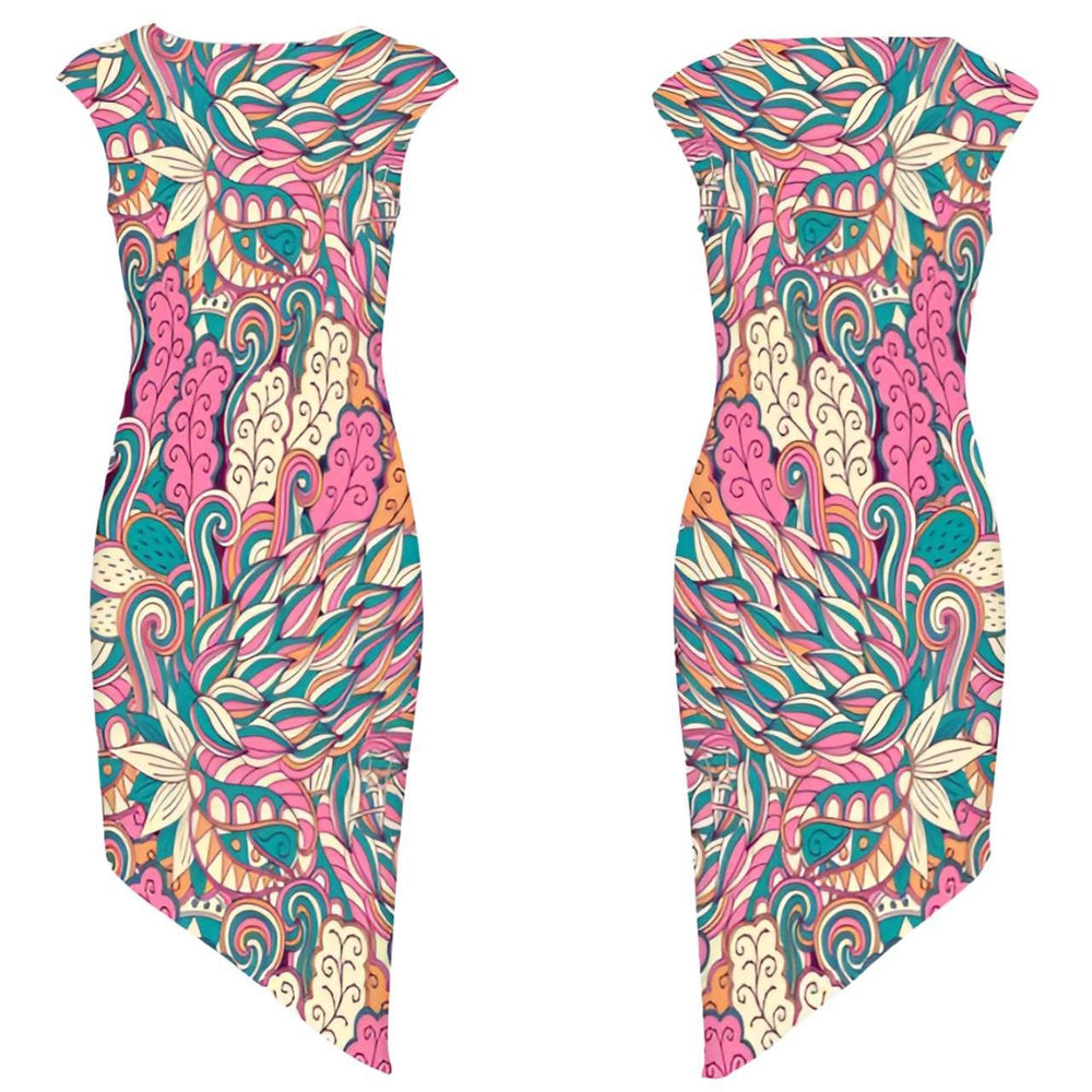 Arane Asymmetrical Midi Dress - Blissfully Brand