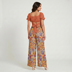 Binka High-Waist Wide Leg Silky Pants