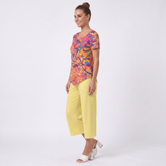 Brisa Handkerchief-Hem Top & Cropped Wide-Leg Pant Set