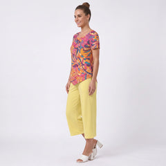 Brisa Handkerchief-Hem Top & Cropped Wide-Leg Pant Set