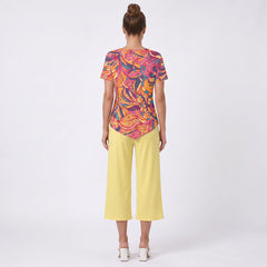 Brisa Handkerchief-Hem Top & Cropped Wide-Leg Pant Set