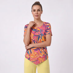 Brisa Handkerchief-Hem Top & Cropped Wide-Leg Pant Set