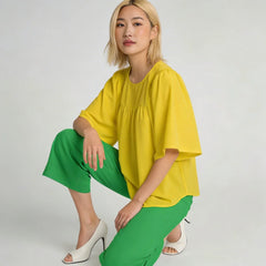 Lemon Babydoll Bell Sleeve Top - Core Essentials