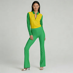 Lemon Lime Quarter Zip Active Long Sleeve Top - Core Essentials