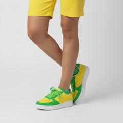 Contrast Yellow Green Low Top Sneakers - Core Series