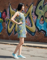 Cenala Rib Knit V Neck Tank Dress