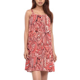 Coral and rose Citra print Retro Psychedelic Floral Cami mini dress - Blissfully Brand