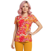 Colorful Kawaii Vibrant Decora Patterned Tee - Psychedelic Colorful V-Neck T-Shirt - Retro Swirls - London Bliss Collection by Blissfully Brand