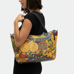 Ebisa Large Leather Zip Top Handbag Tote