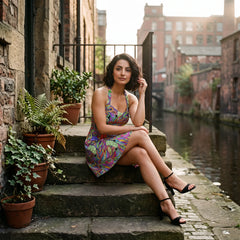 Eranas Sweetheart Halter Fit & Flare Mini Dress