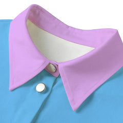 Imi Blue Cropped Cotton Mid-Sleeve Bolero Jacket