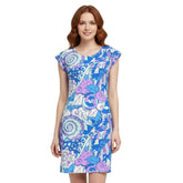 Imi Mini Tunic T-shirt Dress - Jersey & Velour - Abstract All Over Print - Bold - Vibrant - Retro - Psychedelic - Boho - Multicolor - Handmade in England - Blissfully Brand