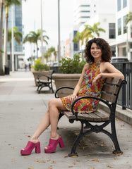 Inela ホルターフレアドレス