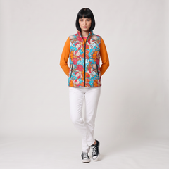 Inia Lightweight Stand Collar Zip Up Puffer Vest