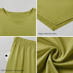 Jana Handkerchief-Hem Top & Cropped Wide-Leg Pant Set