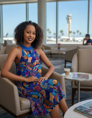 Jina Halter Flare Dress