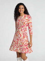 Keki 3/4 Sleeve Flare Dress