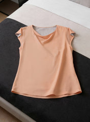 Keki Orange Draped Cap Sleeve Tee