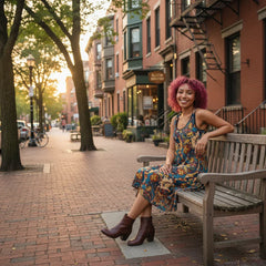 クリ ノースリーブ ミディ クレープ タンクドレス