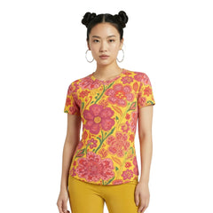 Vibrant Limoncella Floral Print T-Shirt | Premium Women's Retro Tee | Blissfully Brand