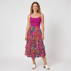 Lina Tiered Ruffle Midi Skirt